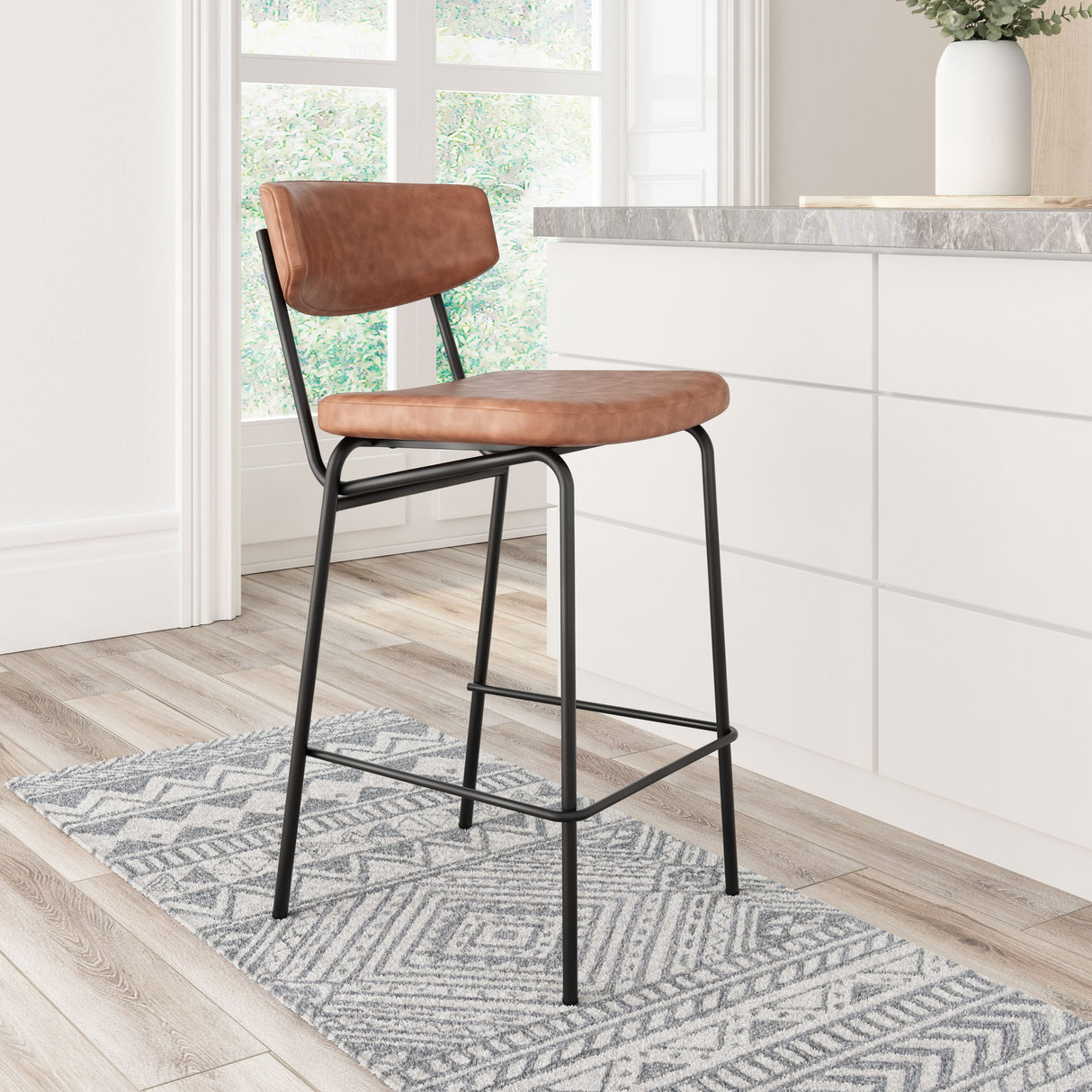 Charon Vintage Brown Counter Stool (Set of 2) by Zuomod at Eve Furniture