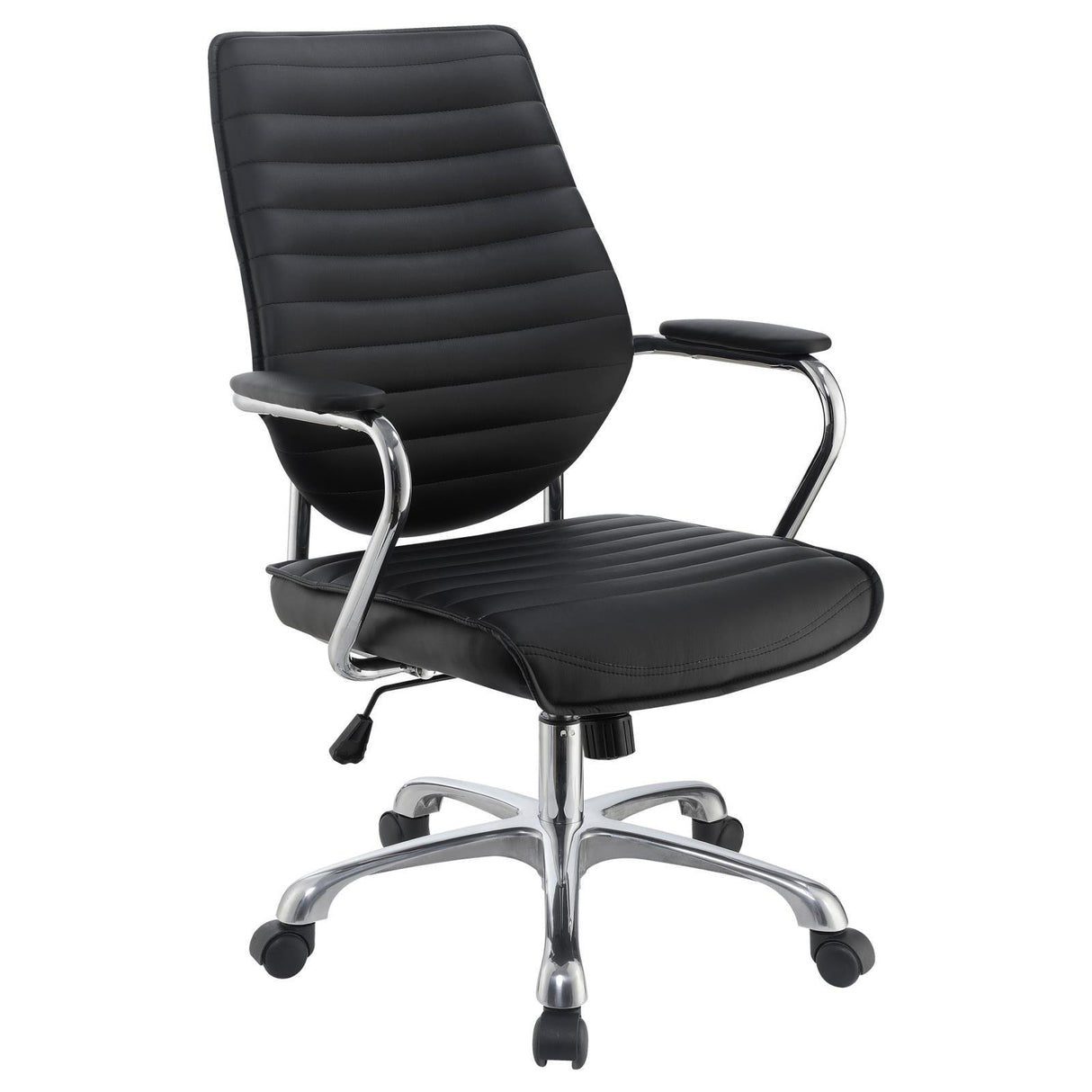 Chase Black/Chrome High Back Office Chair by Coaster at Eve Furniture