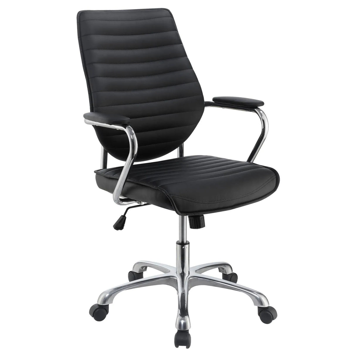Chase Black/Chrome High Back Office Chair by Coaster at Eve Furniture