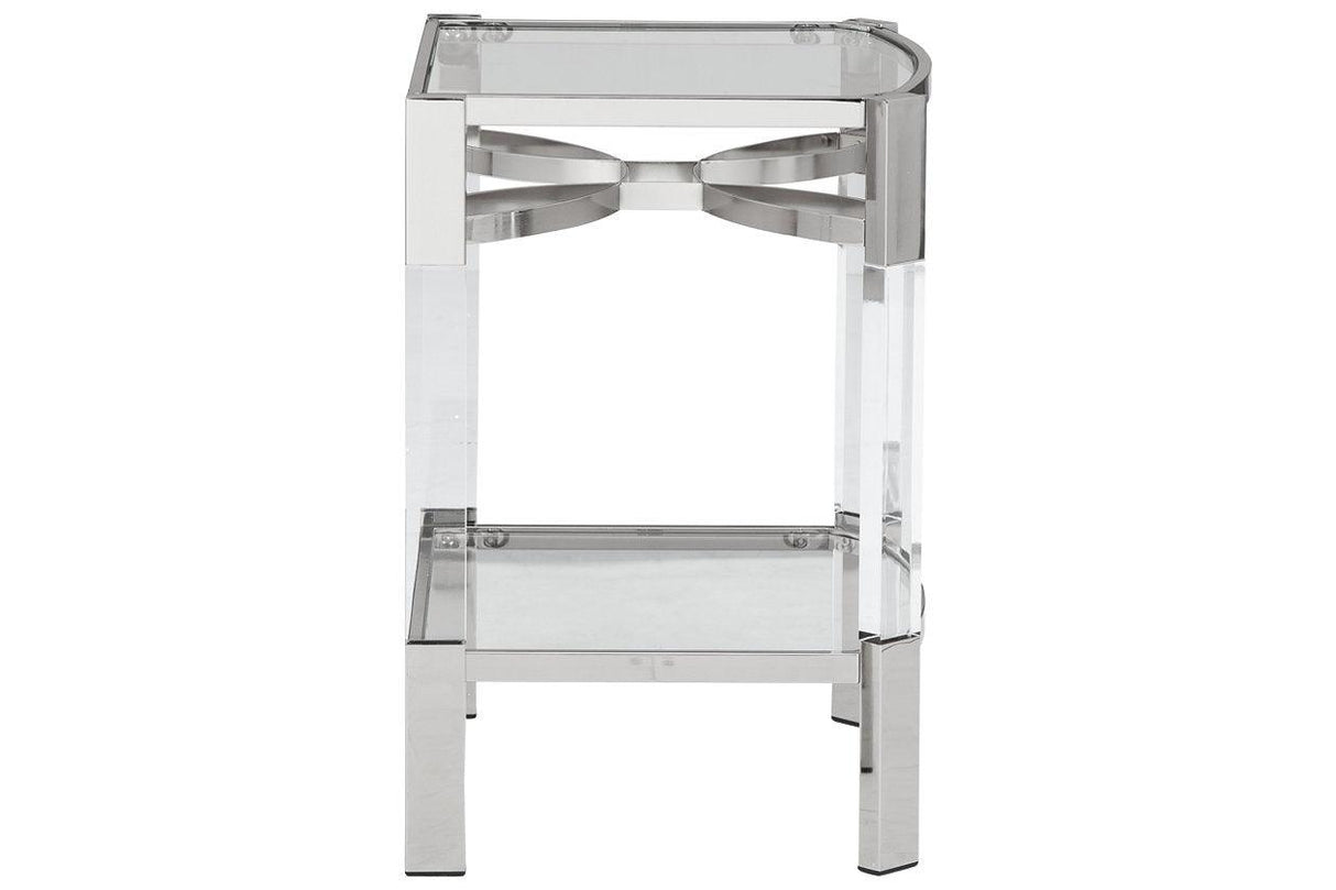 Chaseton Clear/Silver Finish Accent Table by Ashley at Eve Furniture