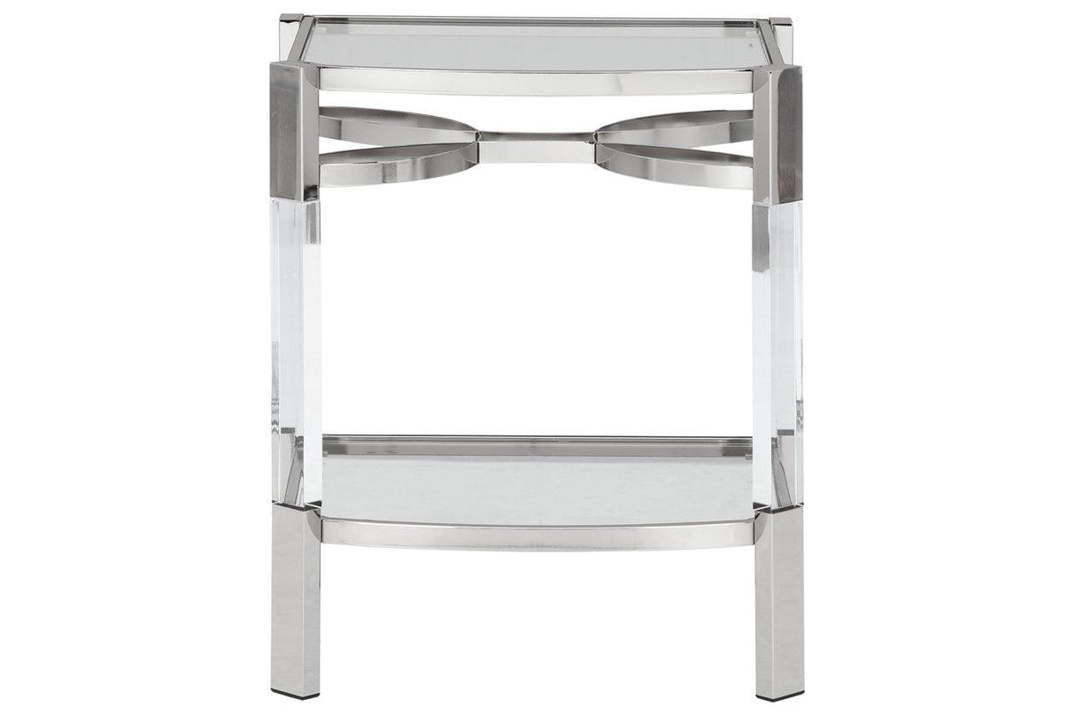 Chaseton Clear/Silver Finish Accent Table by Ashley at Eve Furniture
