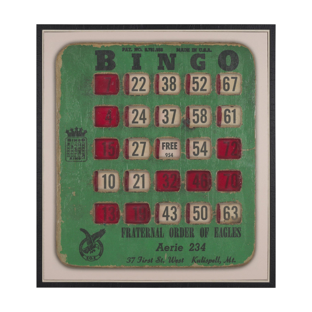 Chasing Numbers I Bingo Card by Mercana Studio a Hand Embellished Textured Framed Canvas by Mercana at Eve Furniture