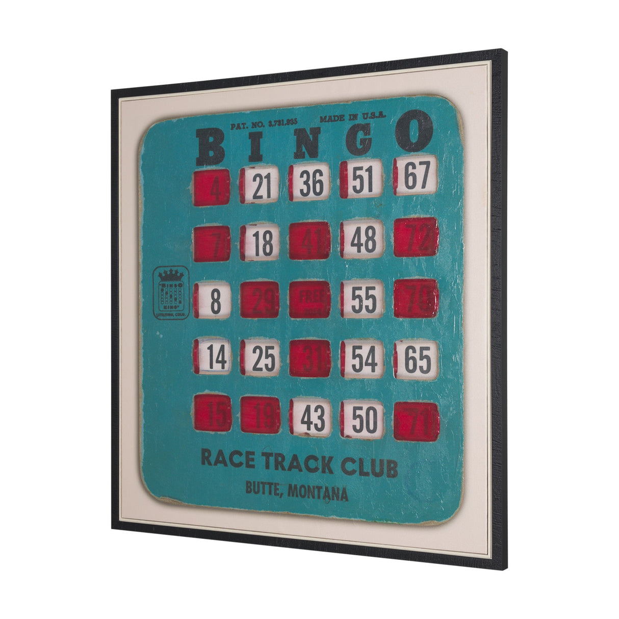 Chasing Numbers II Bingo Card by Mercana Studio a Hand Embellished Textured Framed Canvas by Mercana at Eve Furniture