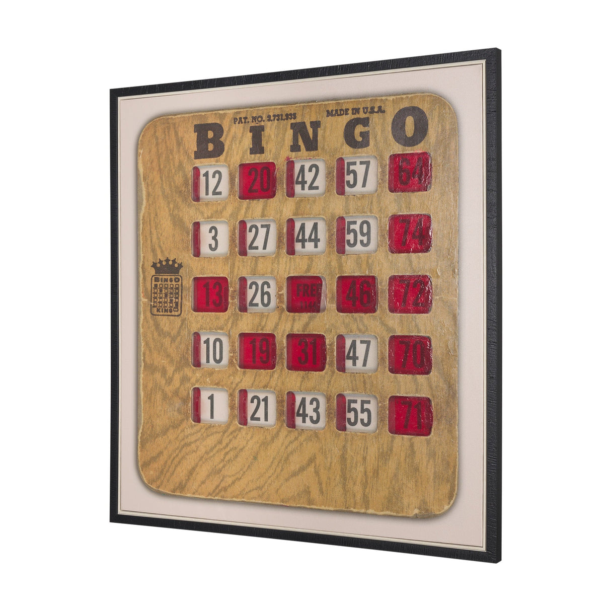 Chasing Numbers III Bingo Card by Mercana Studio a Hand Embellished Textured Framed Canvas by Mercana at Eve Furniture