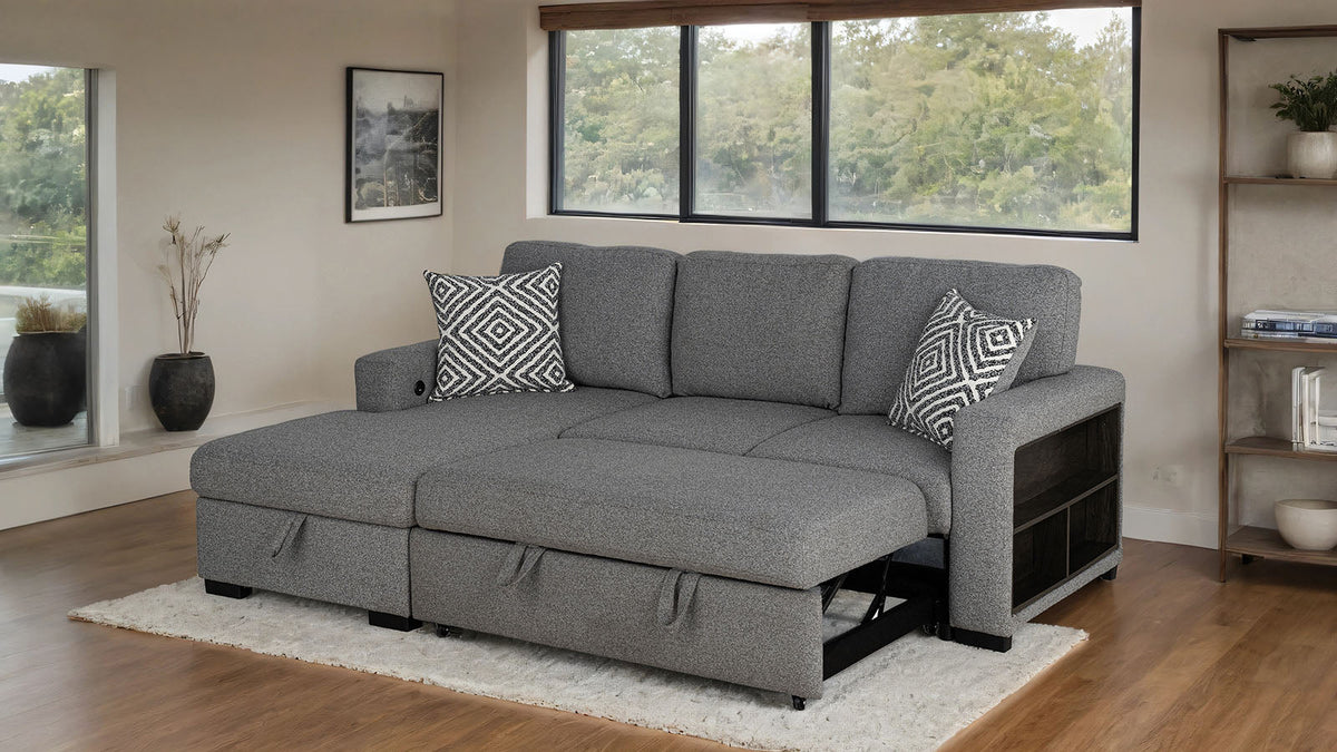 Chatham Gray Sleeper Sectional with Left Chaise