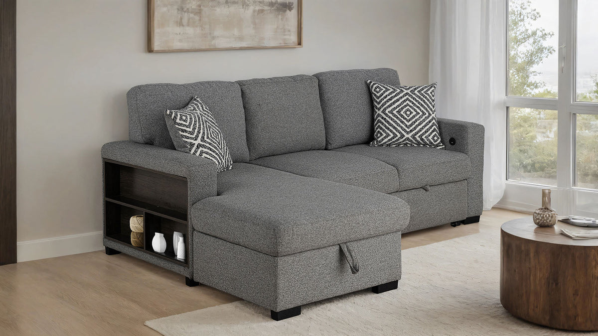 Chatham Gray Sleeper Sectional with Left Chaise