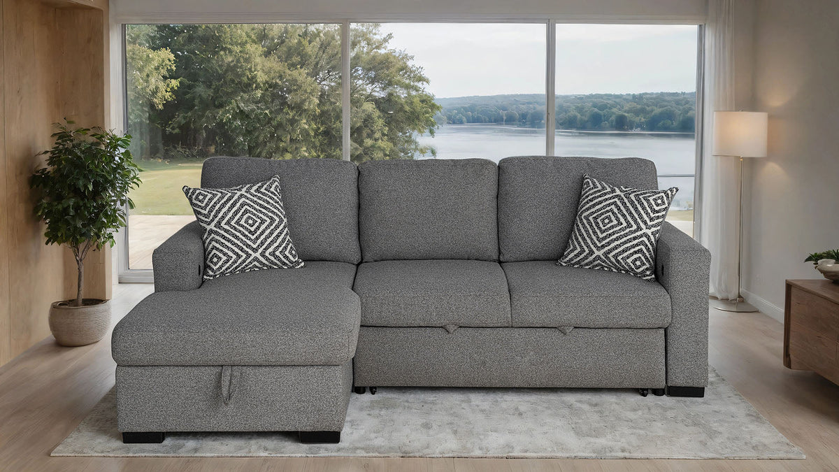 Chatham Gray Sleeper Sectional with Left Chaise