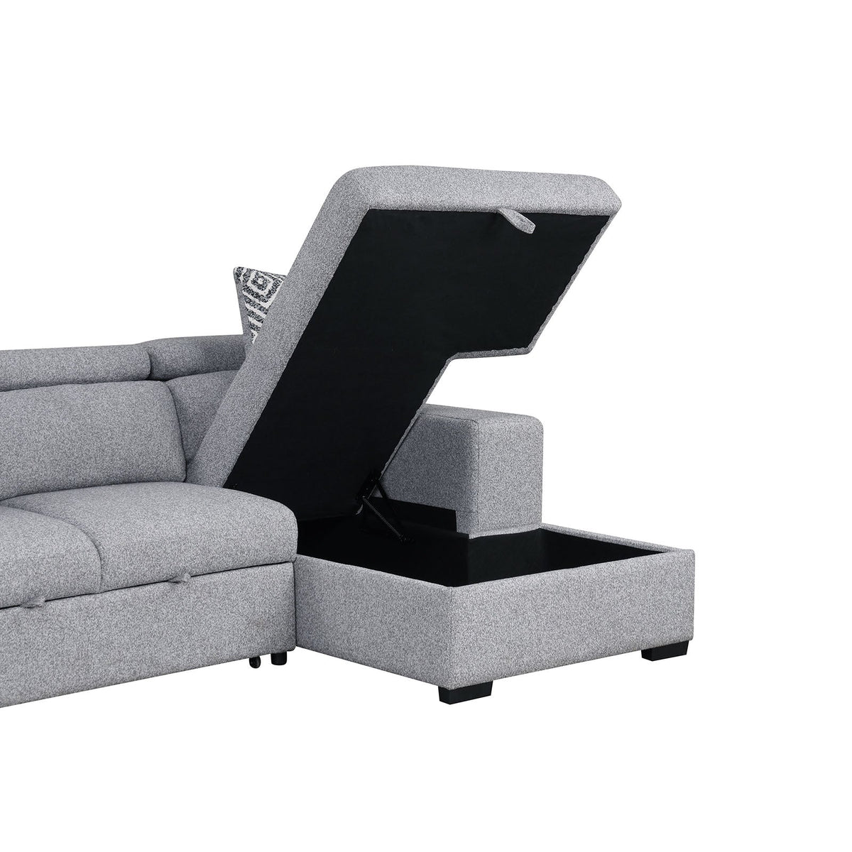 Chatteris Gray Fabric Right Chaise Sleeper Sectional