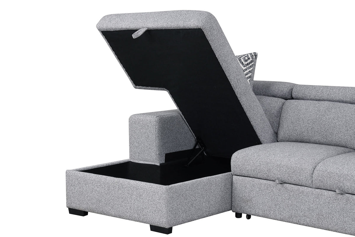 Chatteris Gray Left Chaise Sleeper Sectional