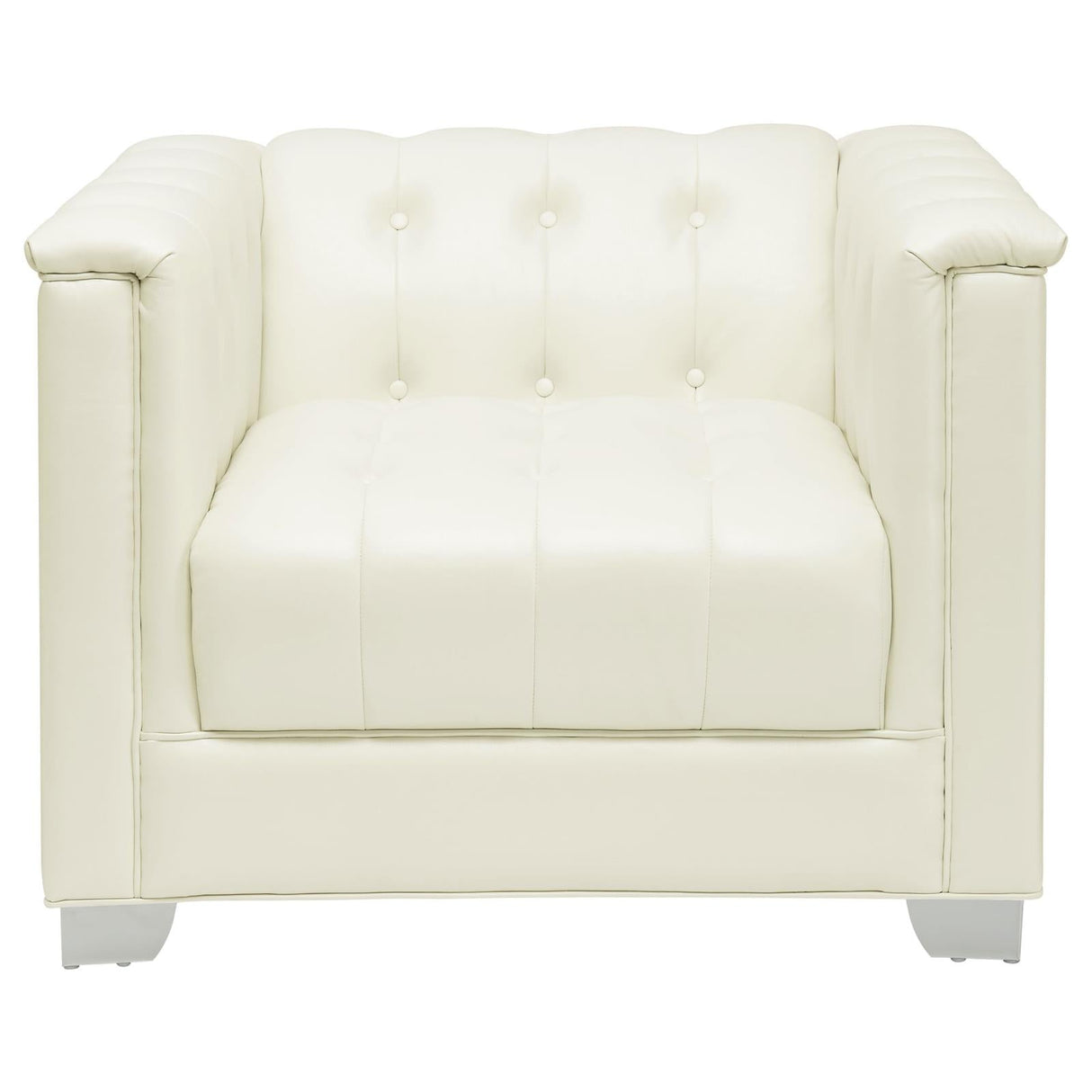 Chaviano Pearl White Upholstered Tufted Living Room Set by Coaster at Eve Furniture