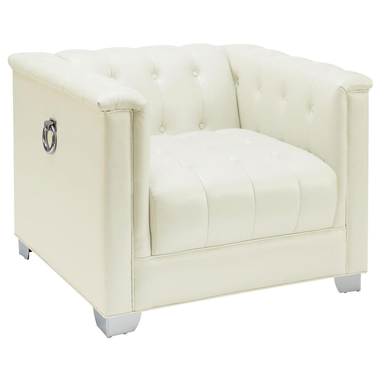 Chaviano Pearl White Upholstered Tufted Living Room Set by Coaster at Eve Furniture