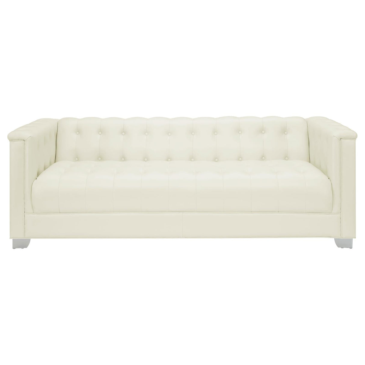 Chaviano Pearl White Upholstered Tufted Living Room Set by Coaster at Eve Furniture