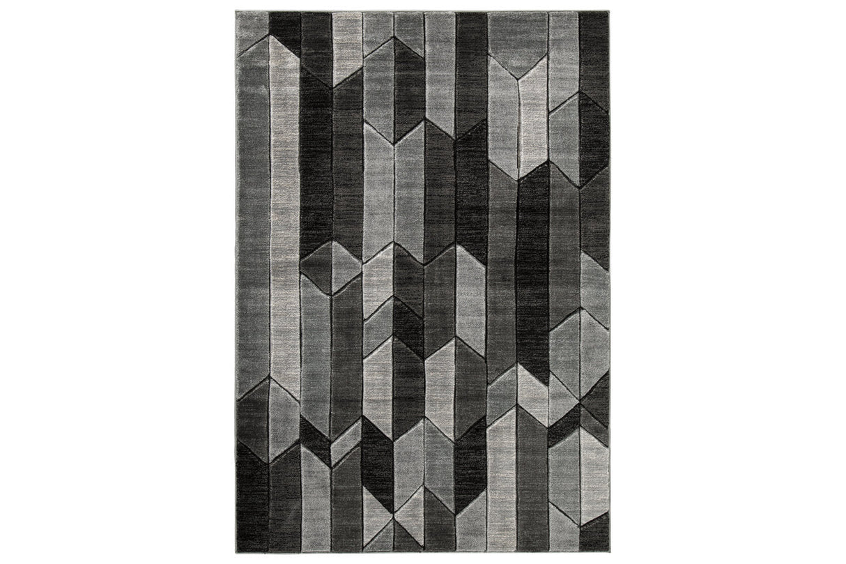 Chayse Black/Gray 6'6" x 9'6" Rug by Ashley at Eve Furniture
