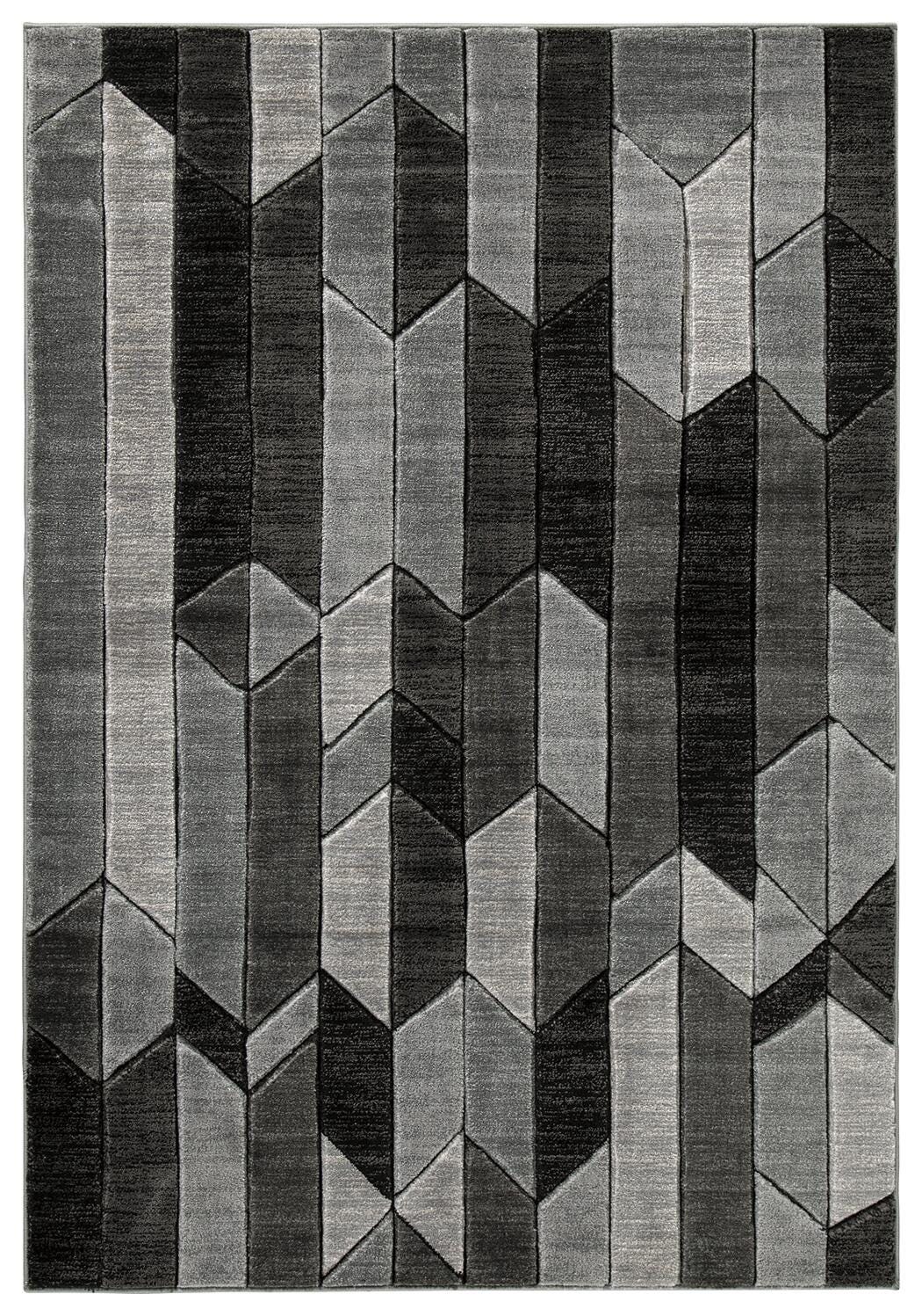 Chayse Black/Gray 6'6" x 9'6" Rug by Ashley at Eve Furniture