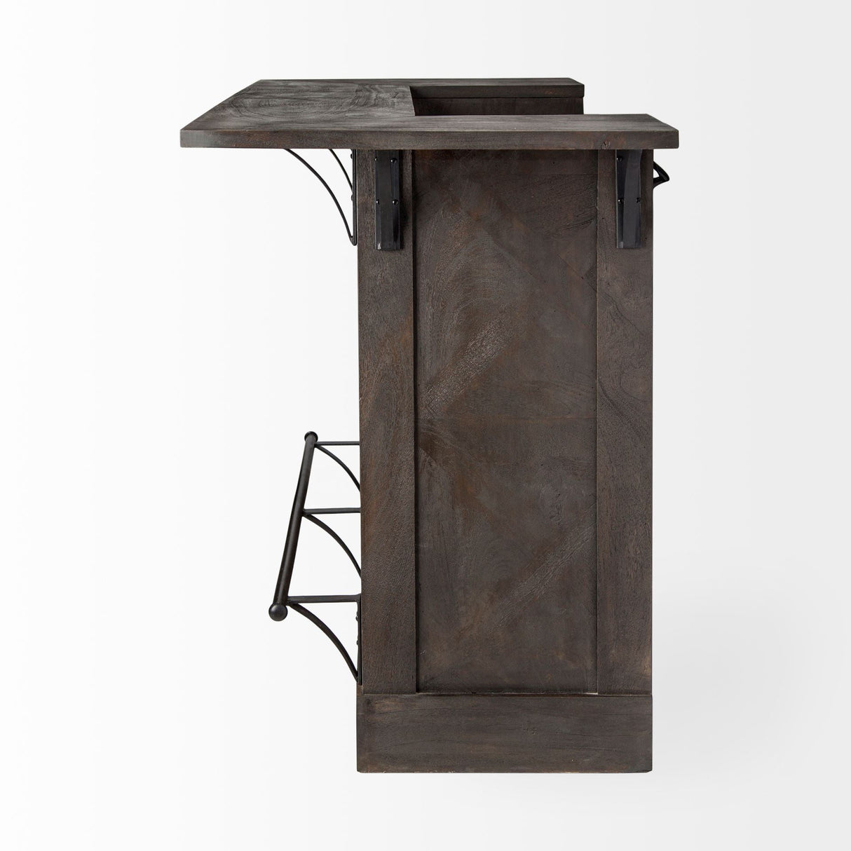 Cheers Dark Brown Solid Wood Wine Bottle Storage Kitchen Island by Mercana at Eve Furniture