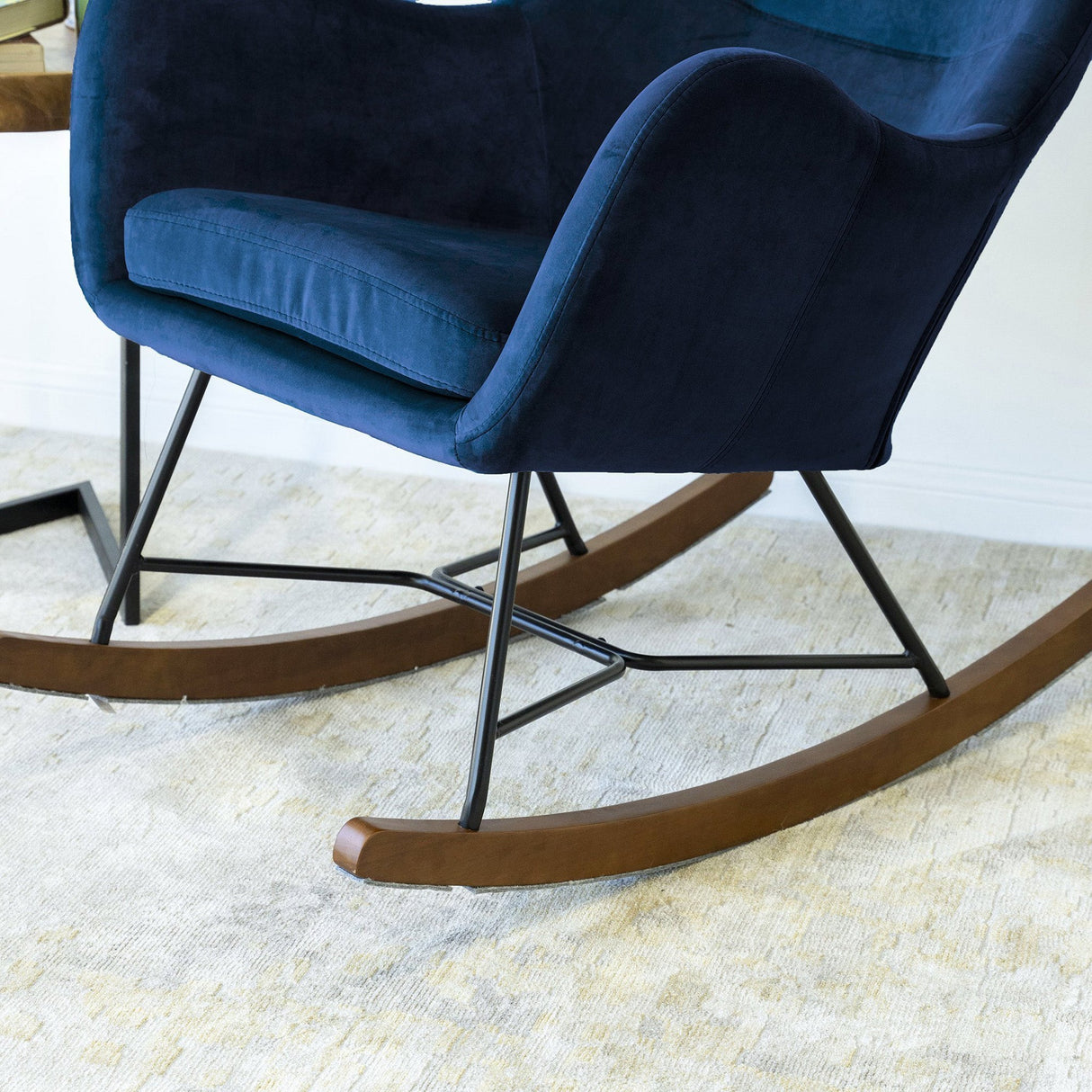 Chelsea Blue Velvet Rocking Chair by Ashcroft Furniture at Eve Furniture