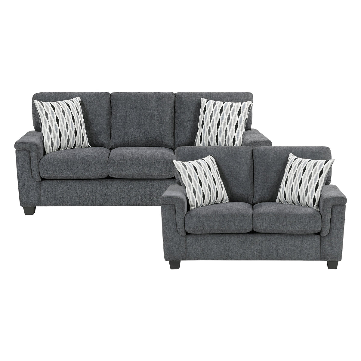 Chelsea Dark Gray 2-Piece Living Room Set by Homelegance at Eve Furniture