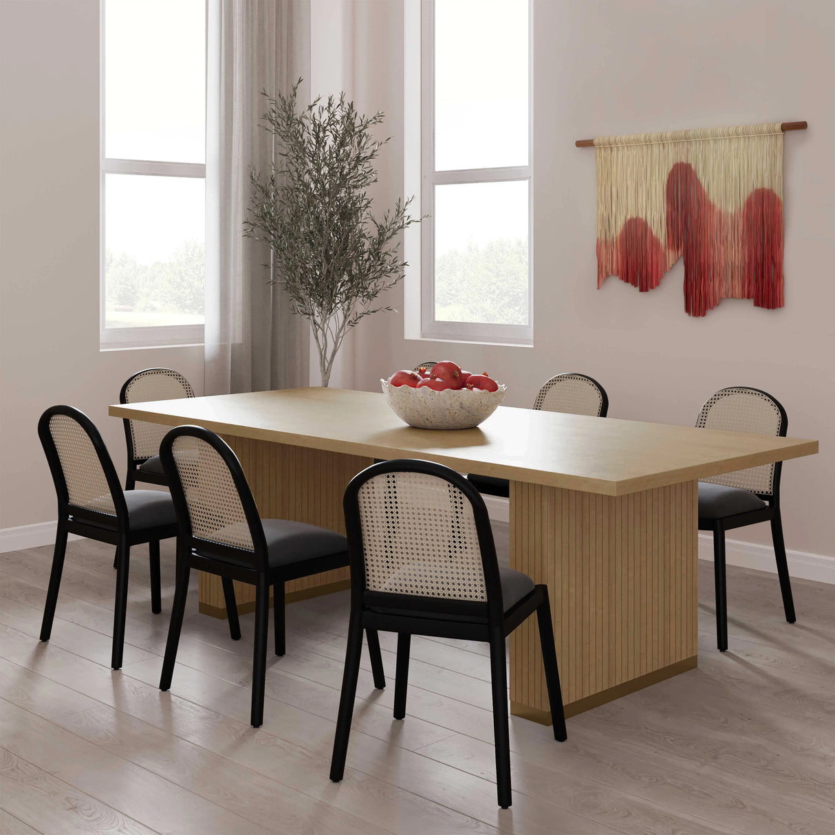 Chelsea Natural Oak Wood 79" Rectangular Dining Table by TOV Furniture at Eve Furniture