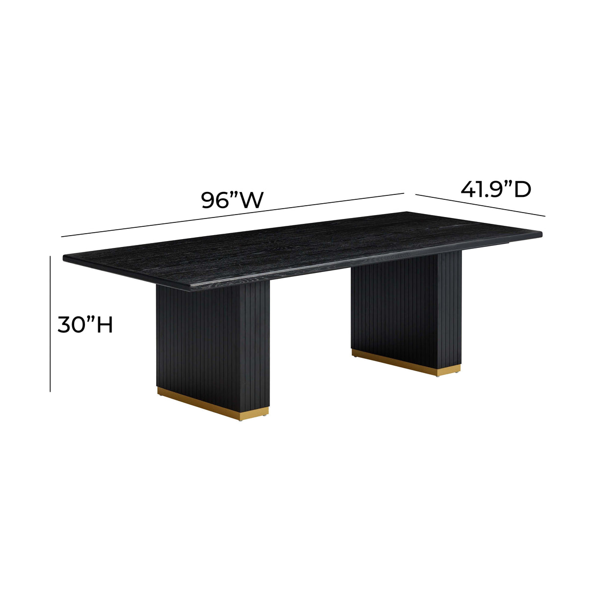 Chelsea Oak Wood 96" Rectangular Dining Table by TOV Furniture at Eve Furniture
