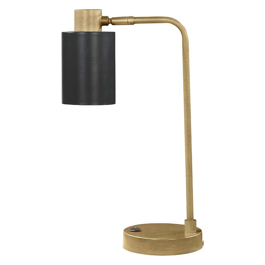 Cherise Antique Brass and Matte Black Adjustable Shade Table Lamp by Coaster at Eve Furniture