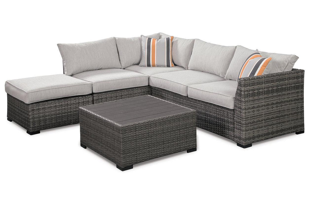Cherry Point Gray 4-piece Outdoor Sectional Set by Ashley at Eve Furniture