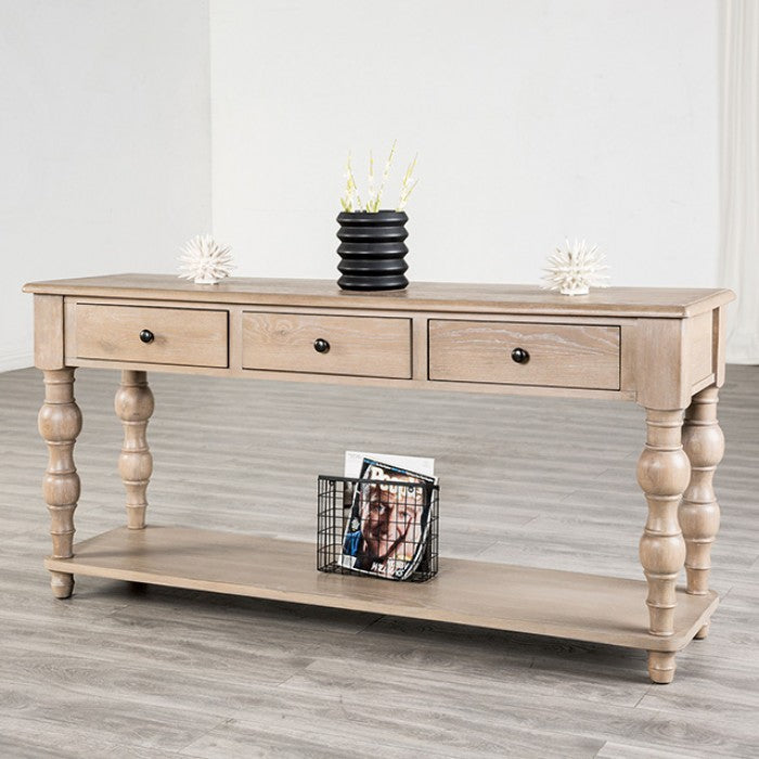 Chesapeake Light White Wash Sofa Table by Furniture of America at Eve Furniture