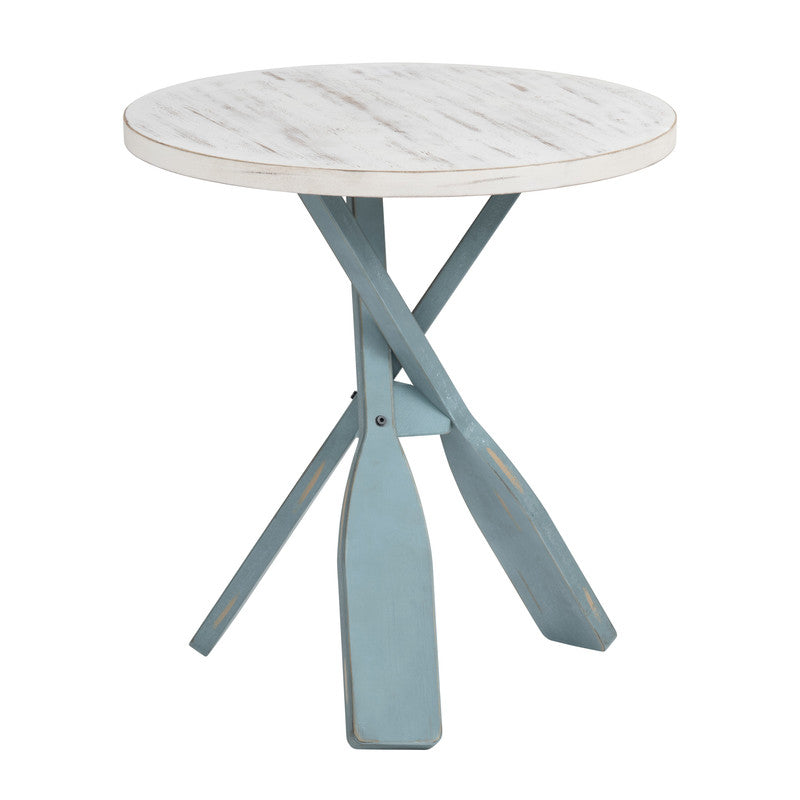 Chesapeake White/Blue Accent Table by Crestview at Eve Furniture