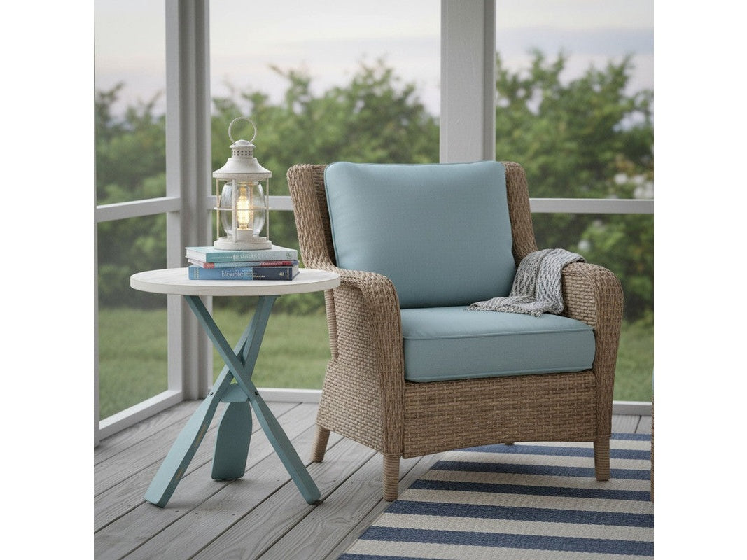 Chesapeake White/Blue Accent Table by Crestview at Eve Furniture