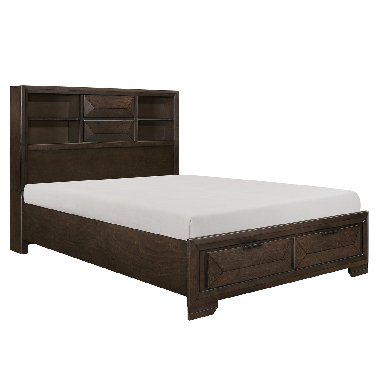 Chesky Warm Espresso Queen Bookcase Storage Platform Bed by Homelegance at Eve Furniture