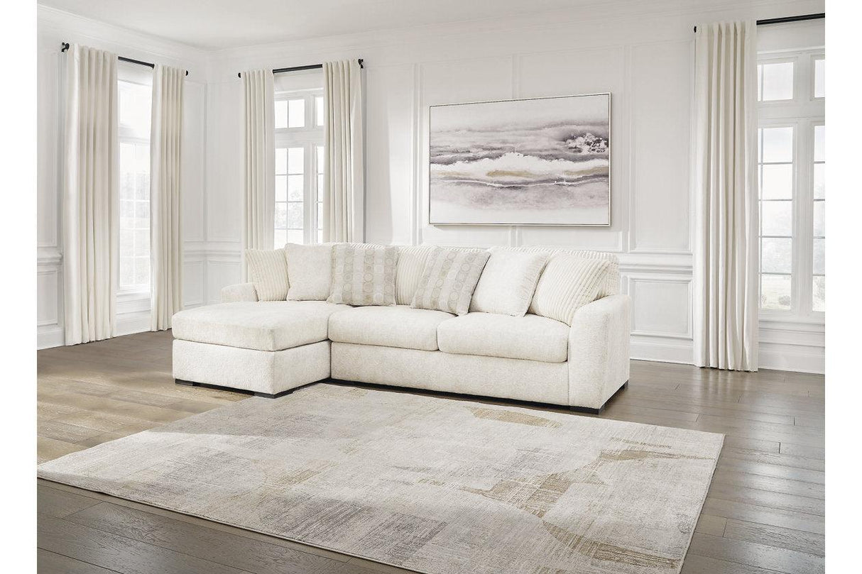 Chessington Ivory 2-Piece Left Arm Facing (LAF) Chaise Sectional by Ashley at Eve Furniture