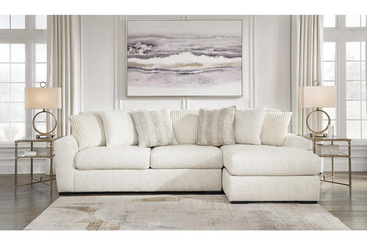 Chessington Ivory 2-Piece Right Arm Facing (RAF) Chaise Sectional by Ashley at Eve Furniture