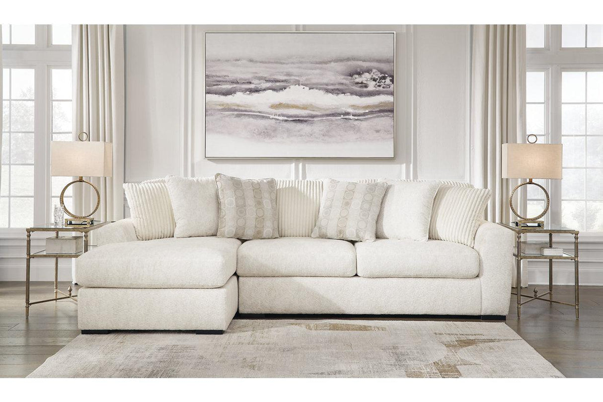 Chessington Ivory 2-Piece Left Arm Facing (LAF) Chaise Sectional by Ashley at Eve Furniture