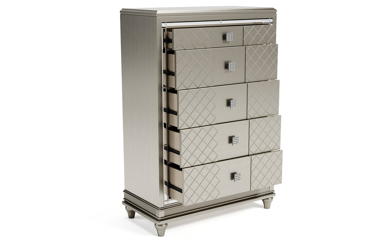 Chevanna Platinum Chest of Drawers by Ashley at Eve Furniture