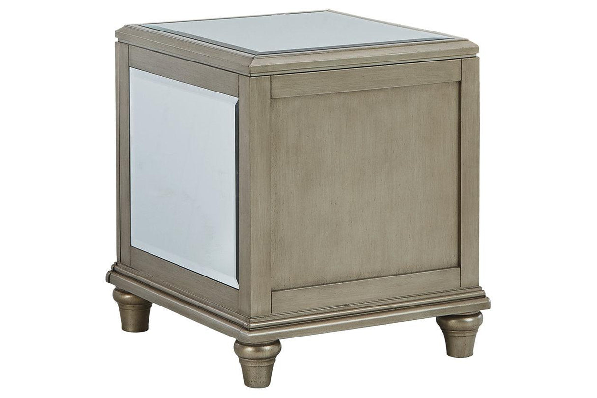 Chevanna Platinum End Table by Ashley at Eve Furniture