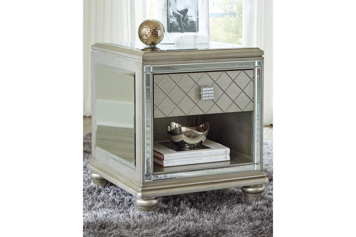 Chevanna Platinum End Table by Ashley at Eve Furniture