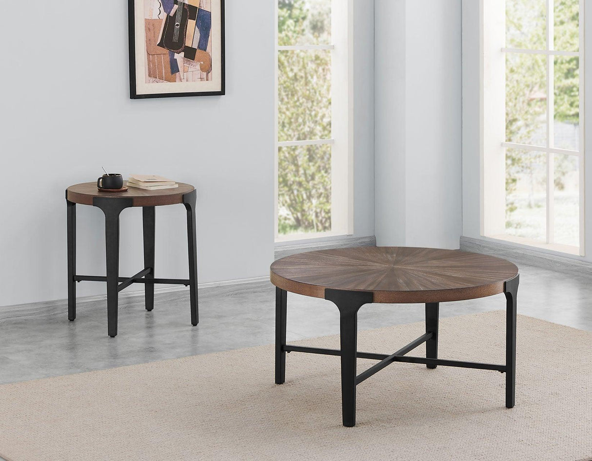 Chevron 22-inch Round End Table by Steve Silver at Eve Furniture
