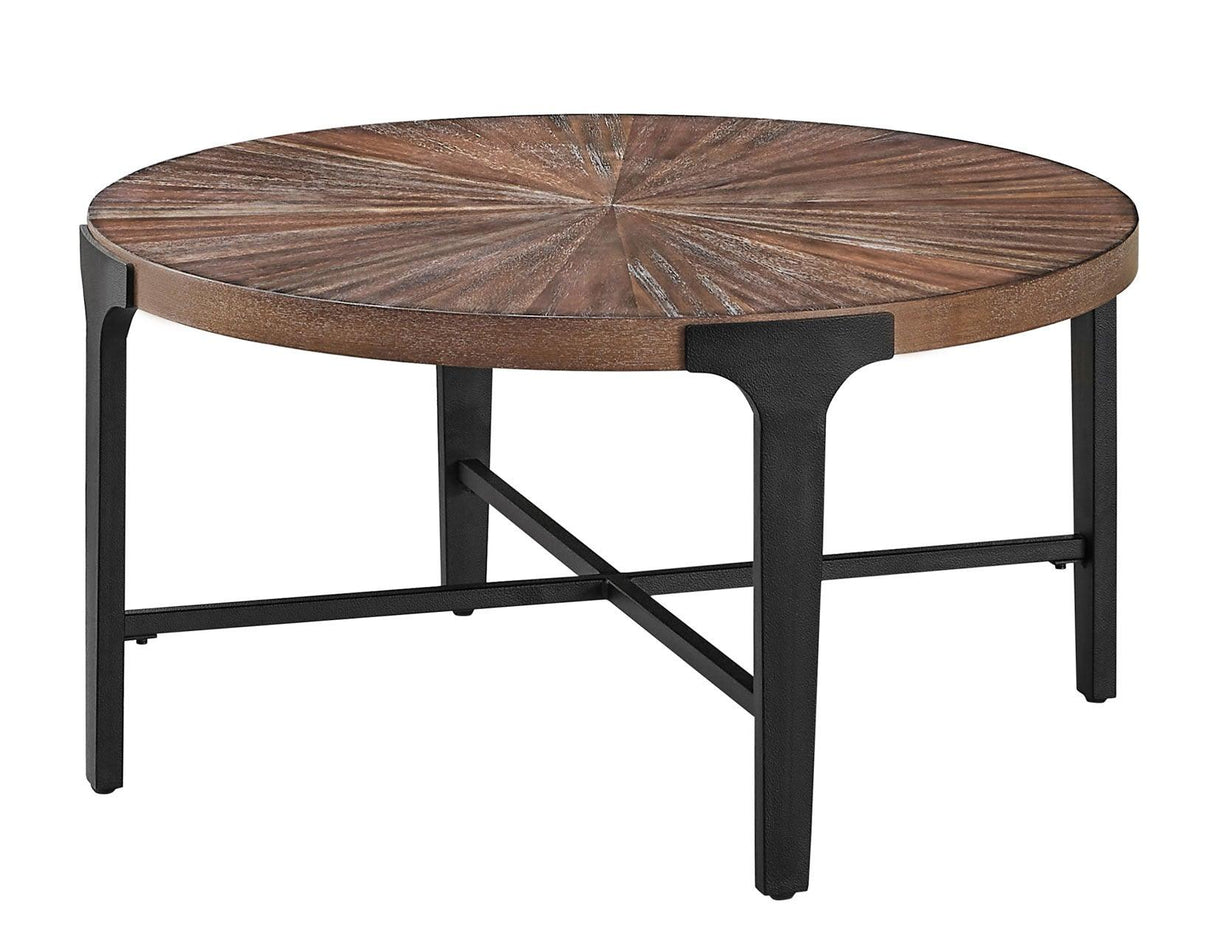 Chevron 36-inch Round Coffee Table by Steve Silver at Eve Furniture