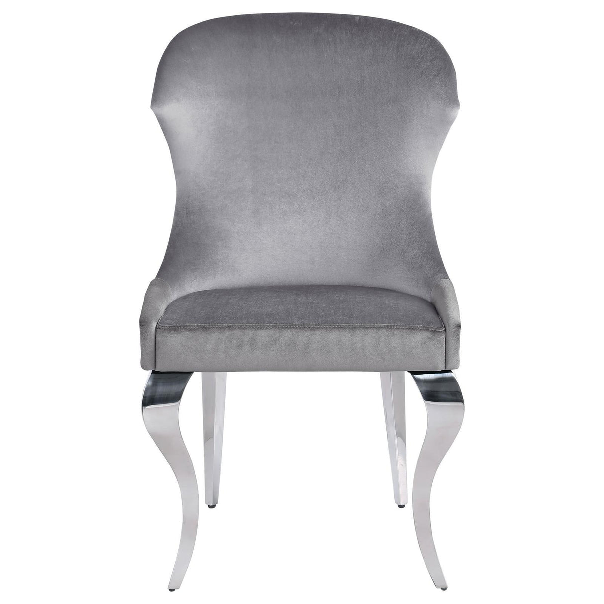 Cheyanne Upholstered Wingback Side Chair with Nailhead Trim Chrome and Grey (Set of 2) by Coaster at Eve Furniture