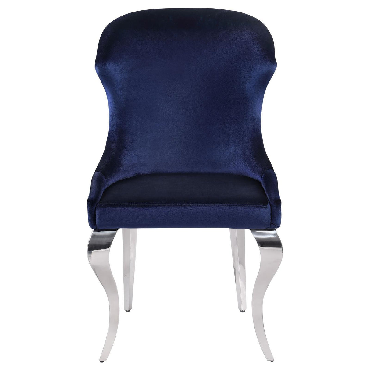 Cheyanne Upholstered Wingback Side Chair with Nailhead Trim Chrome and Ink Blue (Set of 2) by Coaster at Eve Furniture