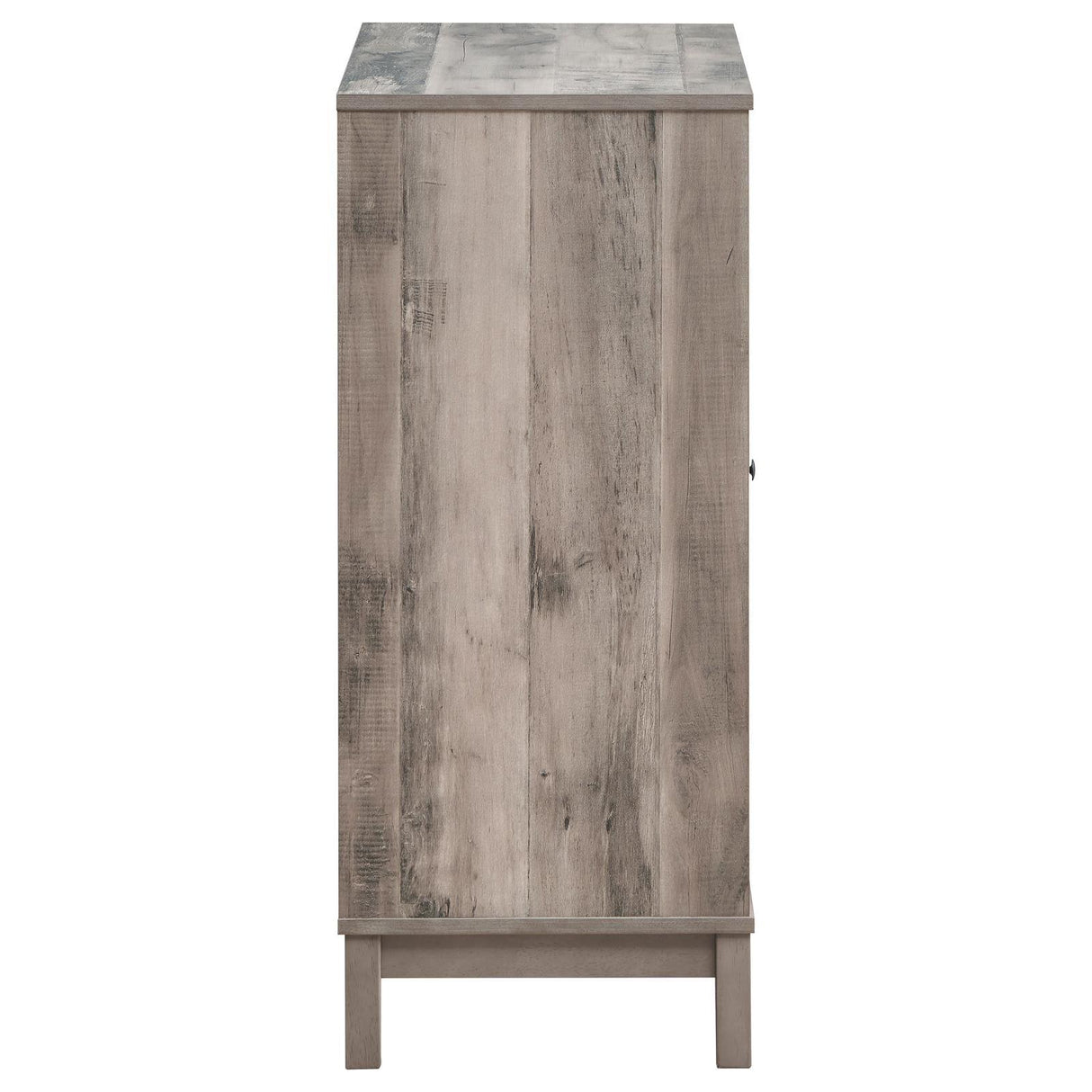 Cheyenne Weathered Acacia 2-Door Wine Cabinet with Stemware Rack by Coaster at Eve Furniture