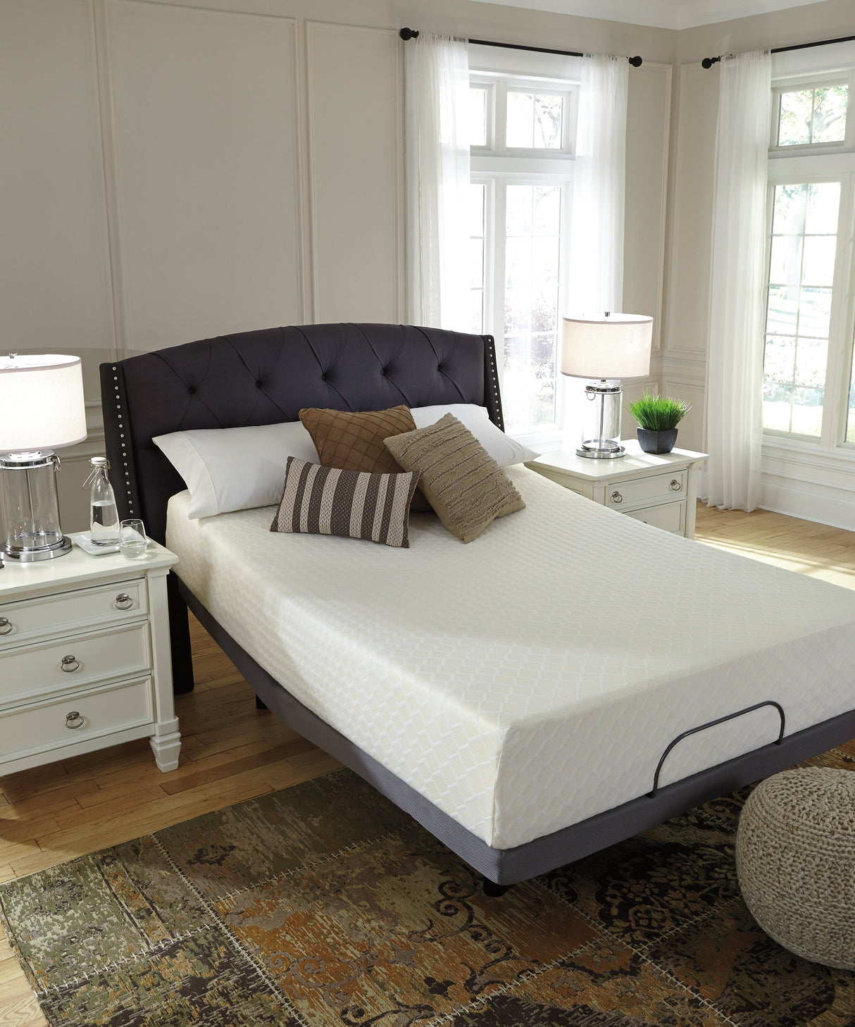 Chime 12 Inch Memory Foam White California King Mattress in a Box by Ashley at Eve Furniture