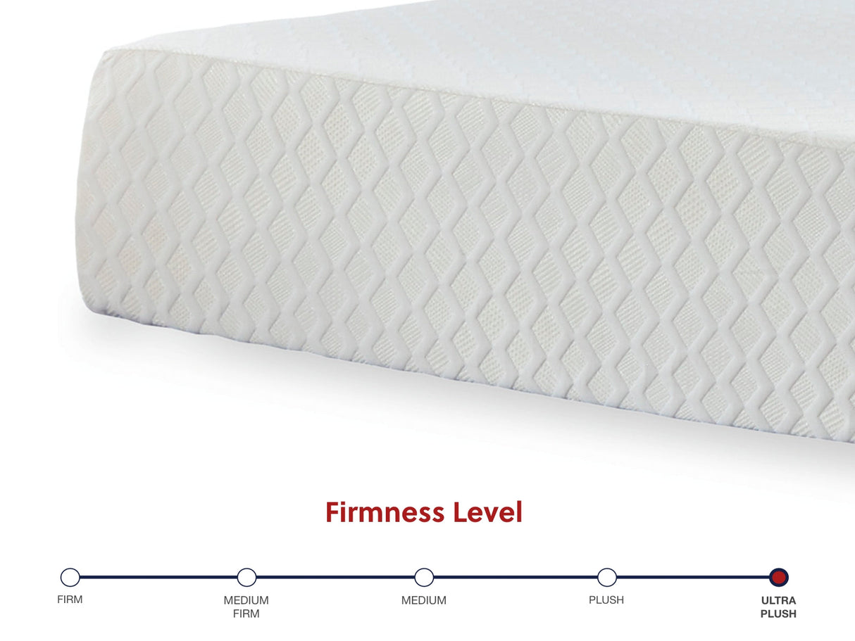 Chime 12 Inch Memory Foam White California King Mattress in a Box by ASHLEY FURNITURE at Eve Furniture