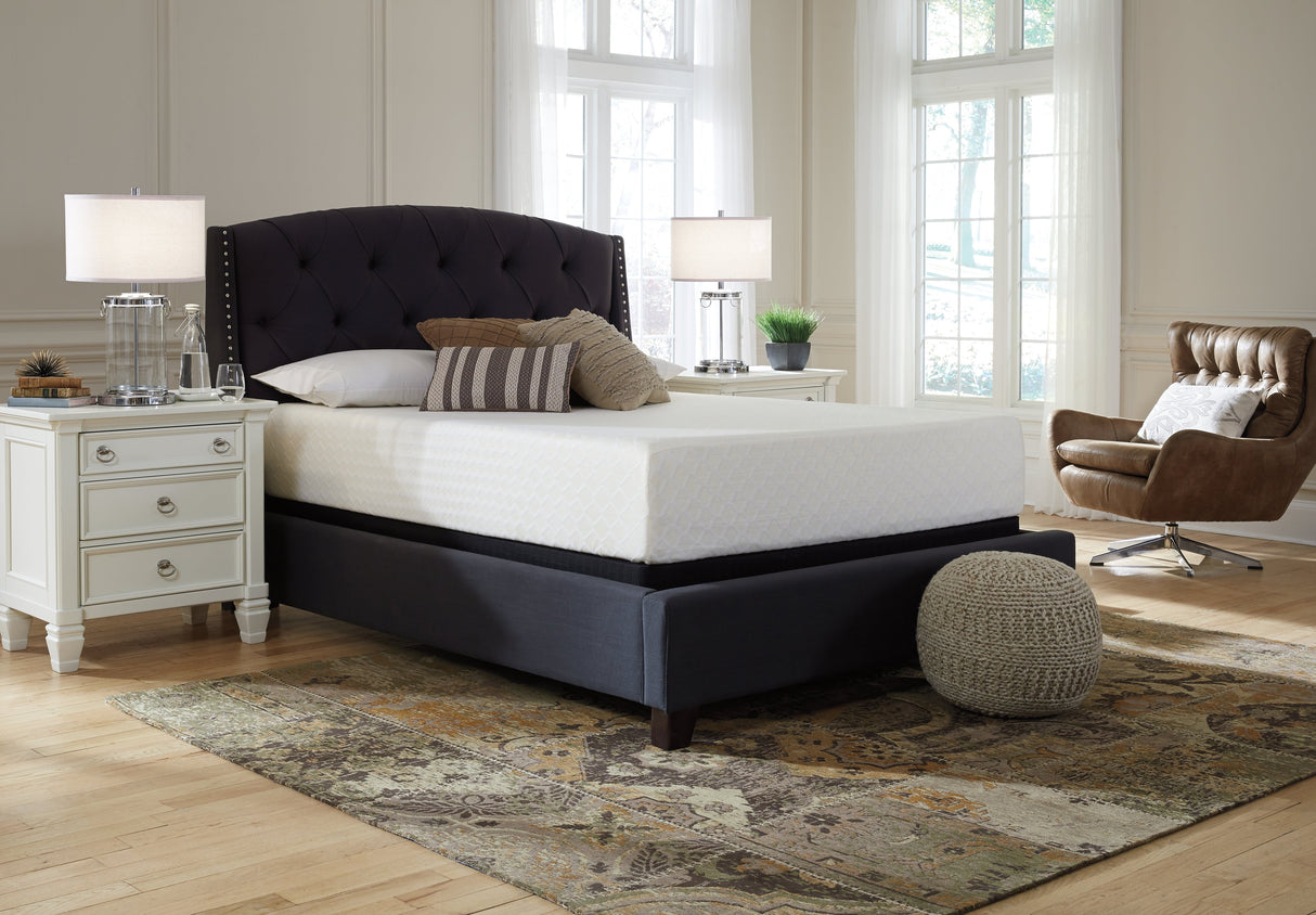 Chime 12 Inch Memory Foam White California King Mattress in a Box by ASHLEY FURNITURE at Eve Furniture
