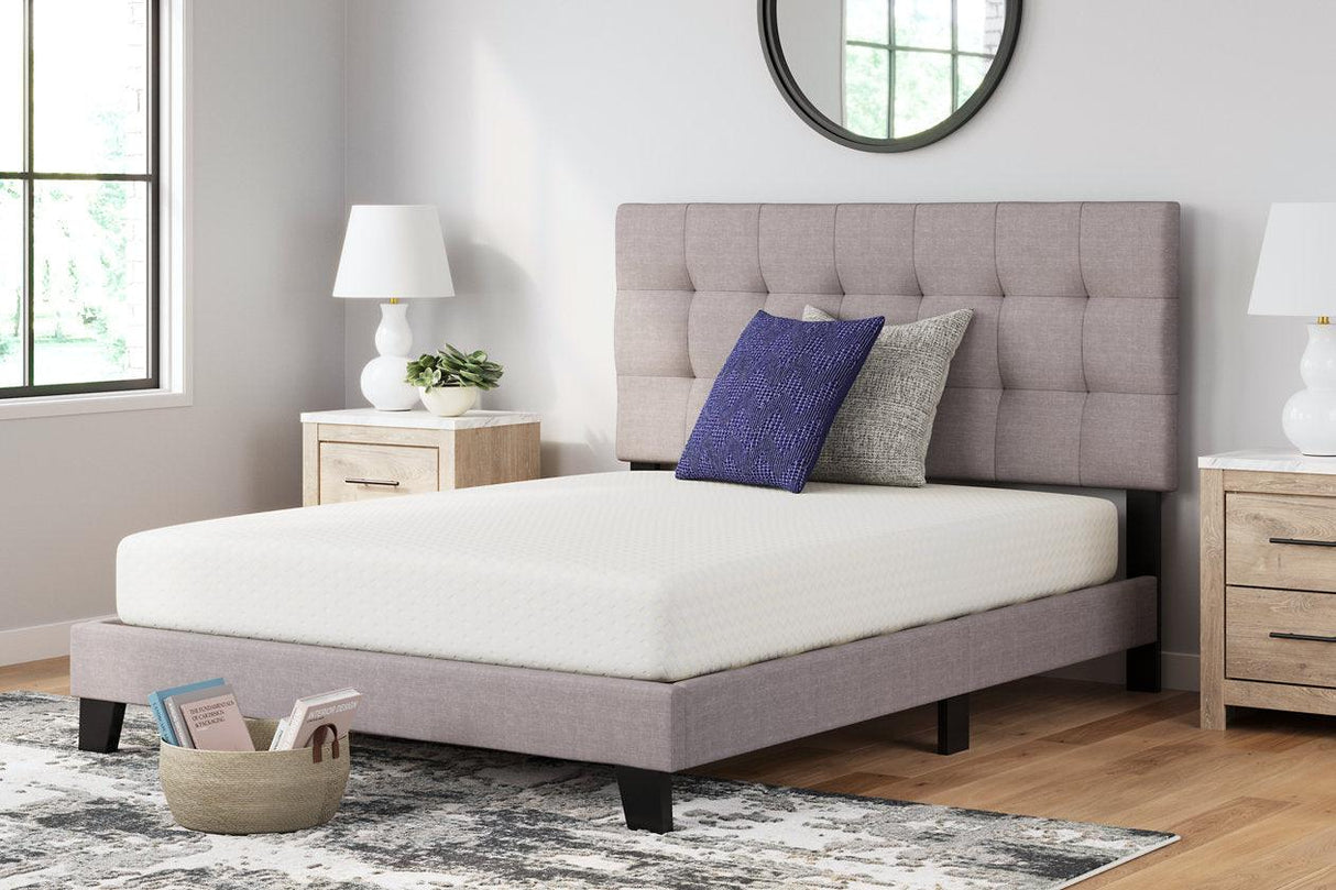 Chime 8 Inch Memory Foam White Queen Mattress in a Box by Ashley at Eve Furniture