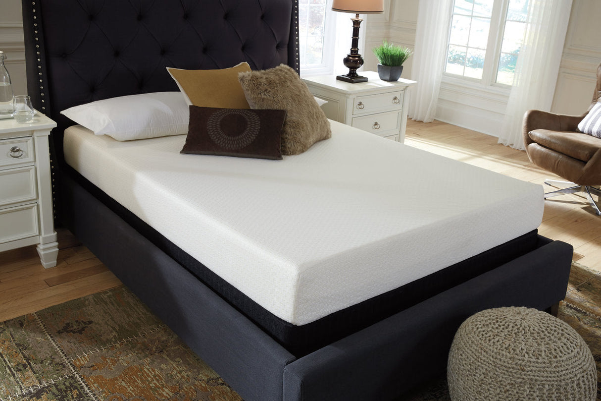Chime 8 Inch Memory Foam White Twin Mattress in a Box by Ashley at Eve Furniture