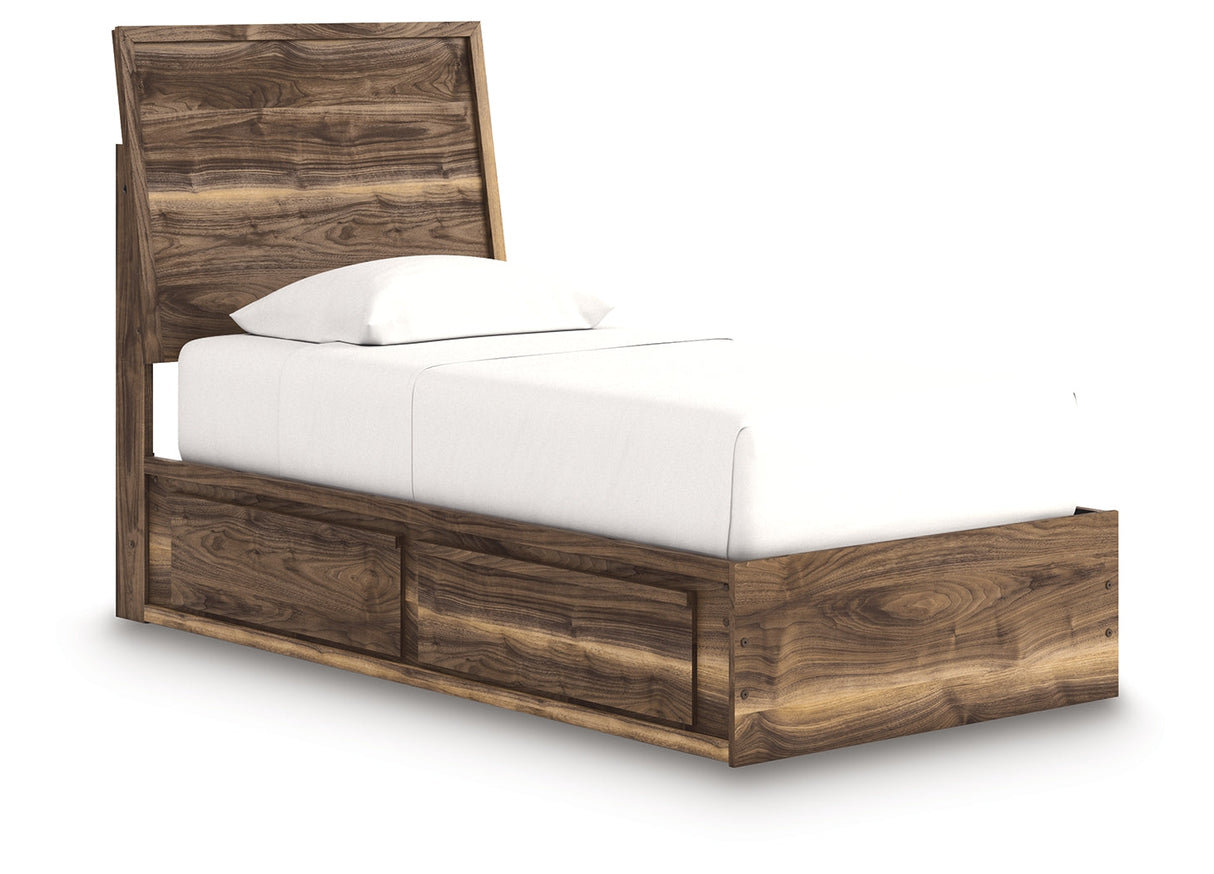 Chirason Brown Twin Panel Bed with Storage by Ashley at Eve Furniture