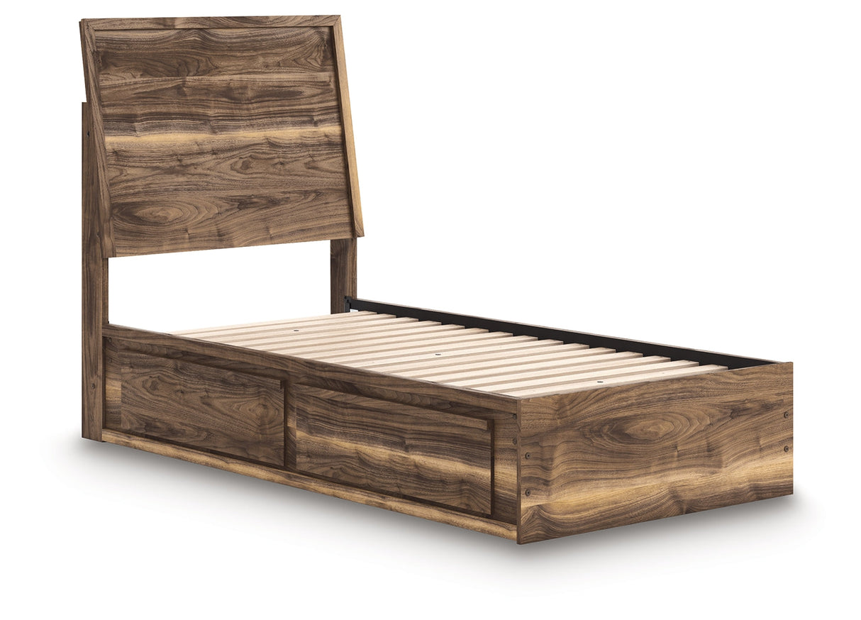 Chirason Brown Twin Panel Bed with Storage by Ashley at Eve Furniture