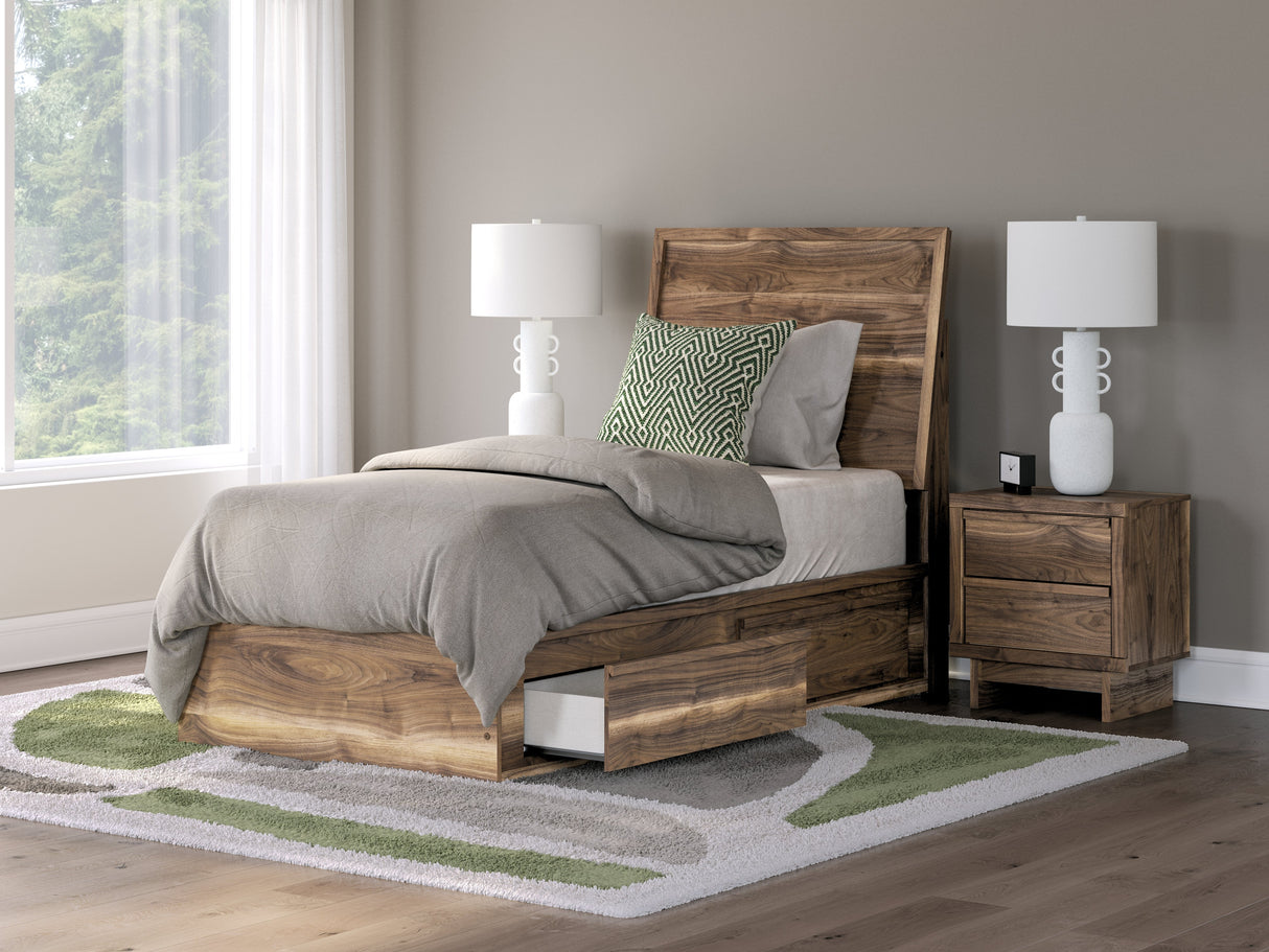Chirason Brown Twin Panel Bed with Storage by Ashley at Eve Furniture