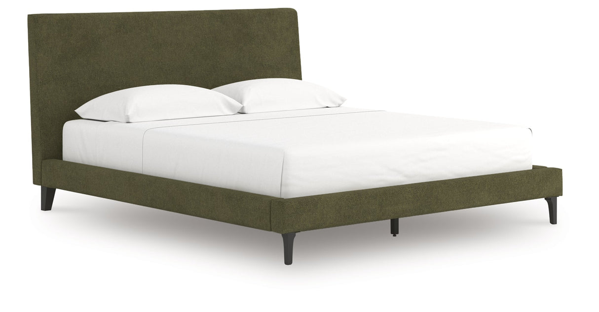 Chirason Sage Green California King Upholstered Bed with Roll Slats by Ashley at Eve Furniture