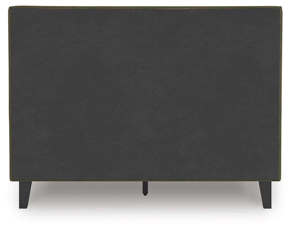 Chirason Sage Green Full Upholstered Bed with Roll Slats by Ashley at Eve Furniture